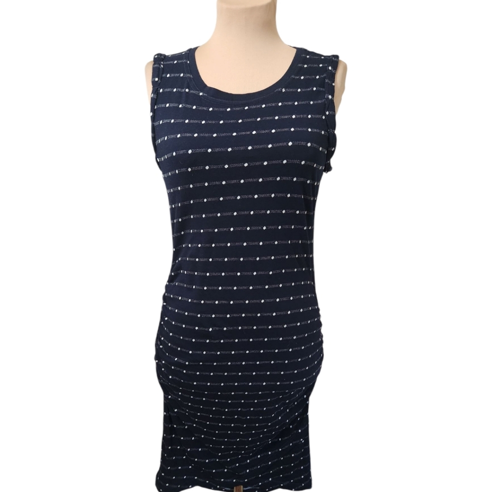 ANTHROPOLOGIE x Saturday Sunday Caryn Navy Blue Polkadot Mini Dress - Size S - Picture 3 of 13